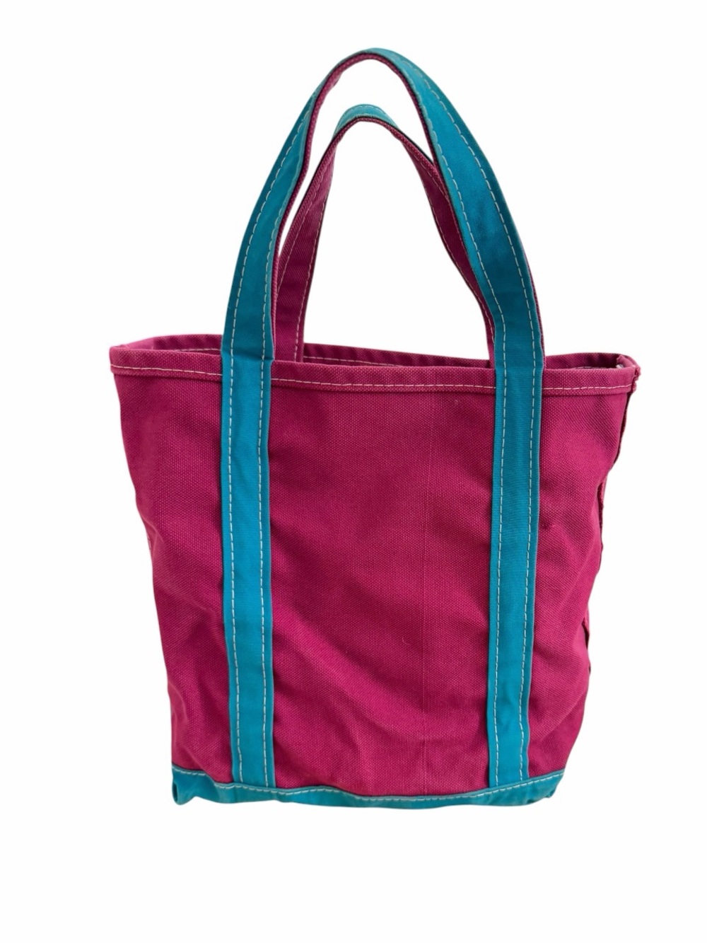 Vintage LL Bean Boat and Tote Medium Plum Teal Canvas Bag Made in USA - Picture 4 of 13